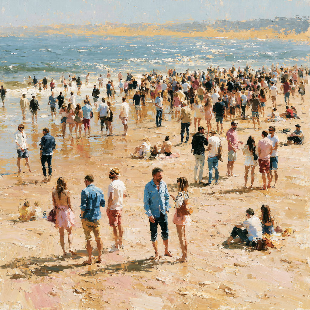A crowded beach