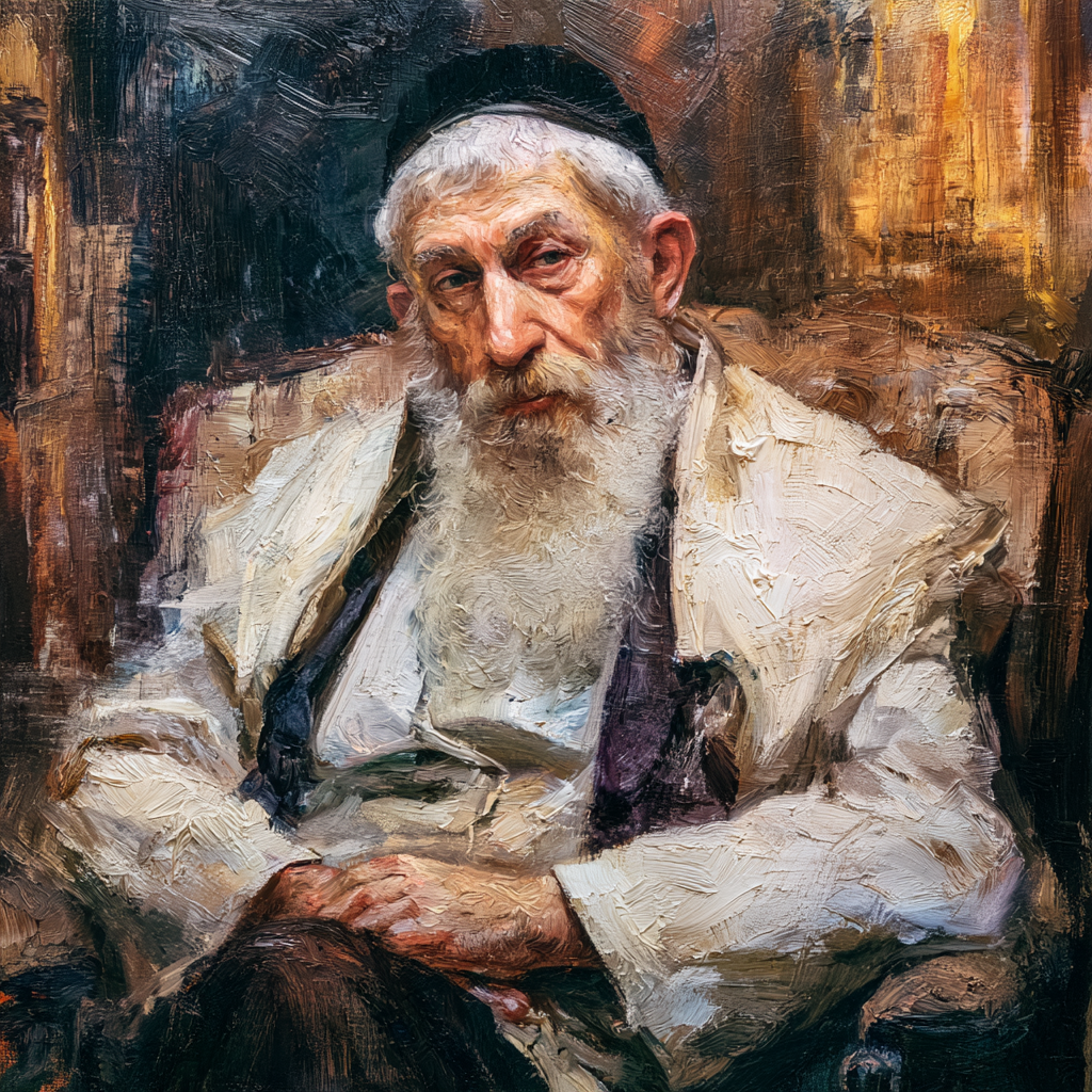 A rabbi sitting in traditional dress